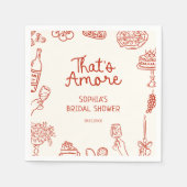 あれはアモーレレッド図解入りの、写真付きのブライダルシャワー スタンダードカクテルナプキン (正面)