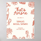 あれはアモーレレッド図解入りの、写真付きのブライダルシャワー ポスター (正面)