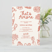 あれはアモーレレッド図解入りの、写真付きのブライダルシャワー 招待状 (スタンド正面)