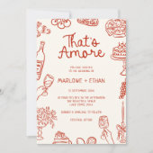 あれはアモーレレッド図解入りの、写真付きの結婚の 招待状 (正面)