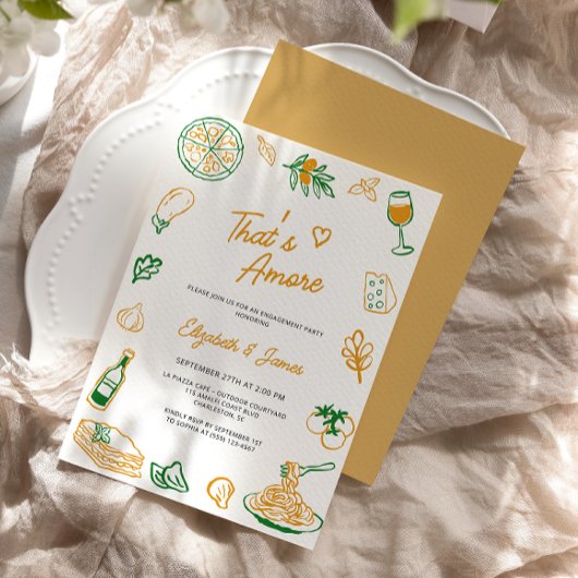 あれはアモーレ素朴イタリアン婚約パーティ 招待状