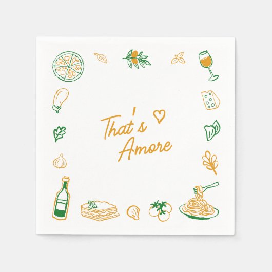 あれはアモーレ素朴食イタリアンブライダルシャワー スタンダードカクテルナプキン (正面)