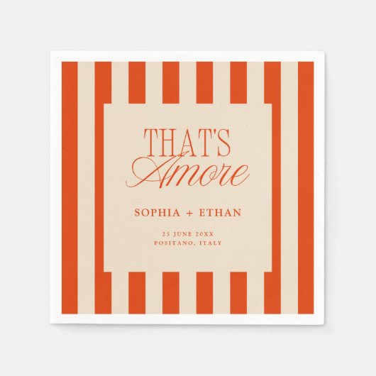 あれはアモーレ赤ストライプ スタンダードカクテルナプキン (正面)