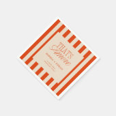 あれはアモーレ赤ストライプ スタンダードカクテルナプキン (角)