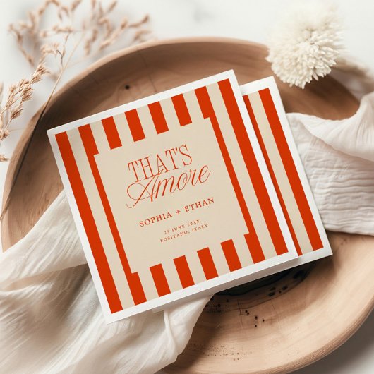 あれはアモーレ赤ストライプ スタンダードカクテルナプキン