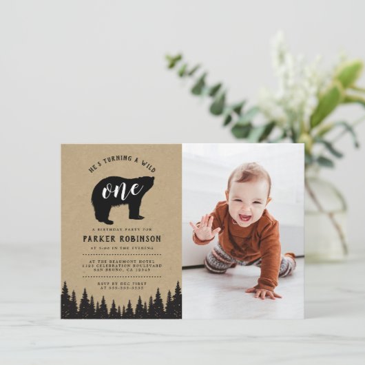 あれは乱暴な男だ |最初の素朴誕生日写真 招待状 (スタンド正面)