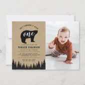 あれは乱暴な男だ |最初の素朴誕生日写真 招待状 (正面)