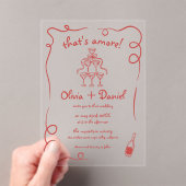 あれは手で描いたヴィンテージお洒落だ結婚 アクリル招待状 (インサイチュ (ポータブル))