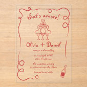 あれは手で描いたヴィンテージお洒落だ結婚 アクリル招待状 (正面)