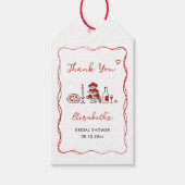 あれは手で描いた赤いイタリアンブライダルシャワー ギフトタグ (正面)