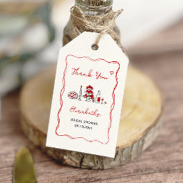 あれは手で描いた赤いイタリアンブライダルシャワー ギフトタグ