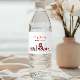 あれは手で描いた赤いイタリアンブライダルシャワー ペットボトルラベル
