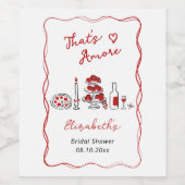 あれは手で描いた赤いイタリアンブライダルシャワー ワインラベル (シングルラベル)