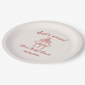 あれは手イタリアン引き赤ブライダルシャワー ペーパープレート (アングル)