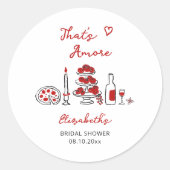 あれは手イタリアン引き赤ブライダルシャワー ラウンドシール (正面)