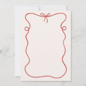 あれは手イタリアン引き赤ブライダルシャワー 招待状 (裏面)