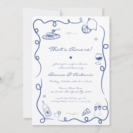 あれは手描きリハイタリアンーサルディナーだ 招待状 (正面)