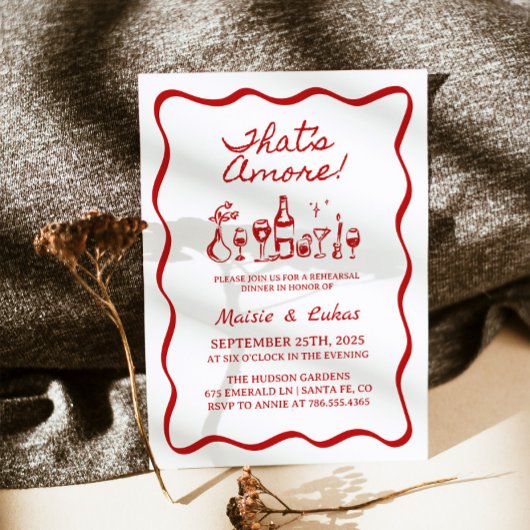 あれは手描きリハーサルイタリアンディナー 招待状