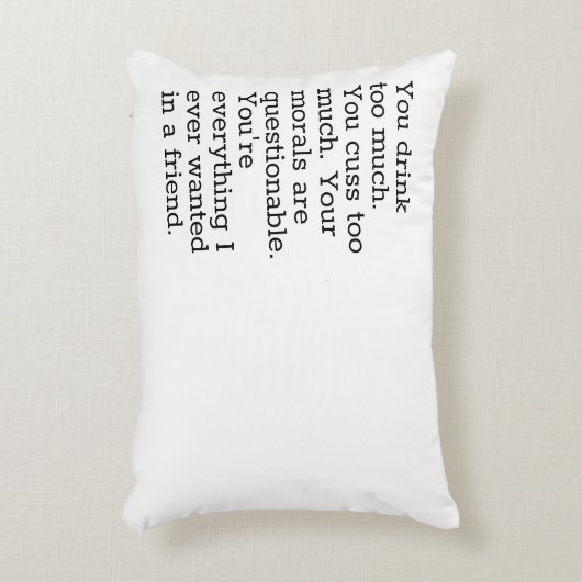 あんまり訛りの枕を飲み過ぎる アクセントクッション (正面(垂直))