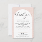 あエレガントりがとうアーモダンチ赤面ピンクブラック サンキューカード (正面)