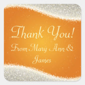 あエレガントりがとうキラキラオレンジ スクエアシール (正面)