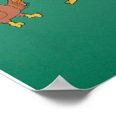 あカッコいいあッ!ウィッシュボーンおもしろい感謝祭を持つトルコ ポスター (角)