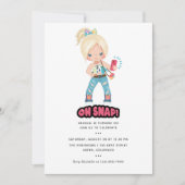 あカッコいいあッ！自撮り女の子の誕生日パーティー 招待状 (正面)