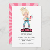 あカッコいいあッ！自撮り女の子の誕生日パーティー 招待状 (正面/裏面)