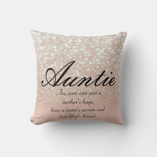 あカッコいいあ、ピンクのスパークリーな叔母さん クッション (正面)