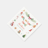 あカラフルあーおもしろい第1回クリスマスかわいい誕生日 スタンダードカクテルナプキン (角)