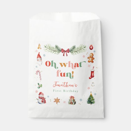 あカラフルあーおもしろい第1回クリスマスかわいい誕生日 フェイバーバッグ (正面)