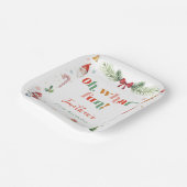 あカラフルあーおもしろい第1回クリスマスかわいい誕生日 ペーパープレート (傾斜あり)