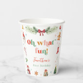 あカラフルあーおもしろい第1回クリスマスかわいい誕生日 紙コップ (裏面)