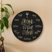 あスタイリッシュあ、ワイン·オクロック|ワイン名 ラージ壁時計