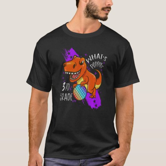 あポップ・アートのあ恐竜レックス新学期3日 Tシャツ (正面)