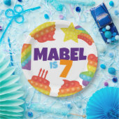 あポップ・アートのあ! |レインボー誕生日 ペーパープレート (パーティー)