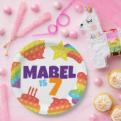 あポップ・アートのあ! |レインボー誕生日 ペーパープレート (パーティー)