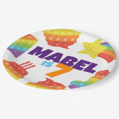 あポップ・アートのあ! |レインボー誕生日 ペーパープレート (アングル)