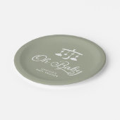 あモダンあベイビーシャワーパーソナライズされた ペーパープレート (アングル)