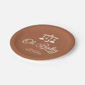 あモダンあベイビーシャワーパーソナライズされた ペーパープレート (アングル)