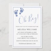 あモダンあ!招待状のベビーシャワーのフットプリント 招待状 (正面)