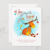 あユーモアのあるあ鹿が新年の漫画を持ってくる シーズンポストカード (正面/裏面)