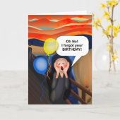 あーあー忘れあーお前の誕生日の悲鳴パロディ カード (黄色い花)