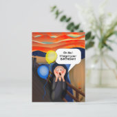 あーあー忘れあーお前の誕生日の悲鳴パロディ ポストカード (スタンド正面)