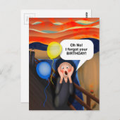 あーあー忘れあーお前の誕生日の悲鳴パロディ ポストカード (正面/裏面)