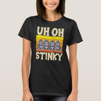 あーあ臭い可愛いサル男性へ女動物 Tシャツ