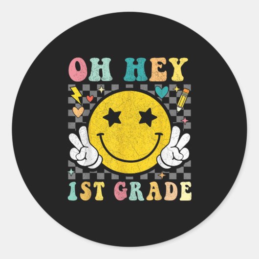 あーねえ1年生先生キッズハッピーファースト・デイ・バック ラウンドシール (正面)