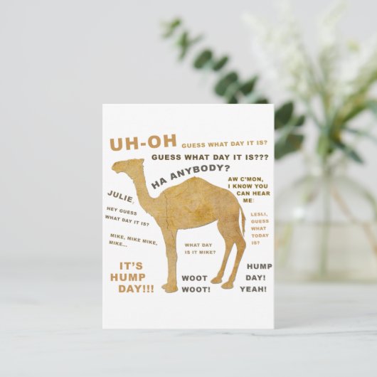 あー今日は何の日か分かる？ハンプの日!!!やったぞ！ ポストカード (スタンド正面)