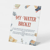 あー男の子のシャワー私の水が壊れた 台座サイン (正面)