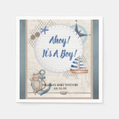 あー男の子のテーマの赤航海のちゃんシャワー スタンダードカクテルナプキン (正面)